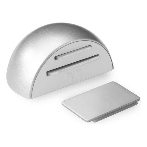 Magnetische deurstop mat chrome zelfklevend, 2 delig