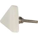 Clayre & Eef Deurknop 3*3*5 cm Wit Keramiek Driehoek Meubelknop