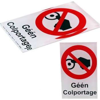 NEE Geen Colportage sticker - Geen Verkopers aan de Deur - Glas helder acrylaat - 80 mm x 50 mm x 4 mm - Promessa-Design.