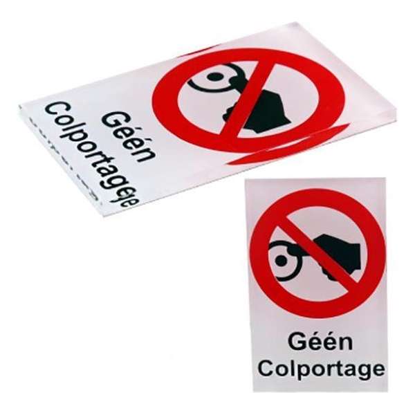 NEE Geen Colportage sticker - Geen Verkopers aan de Deur - Glas helder acrylaat - 80 mm x 50 mm x 4 mm - Promessa-Design.