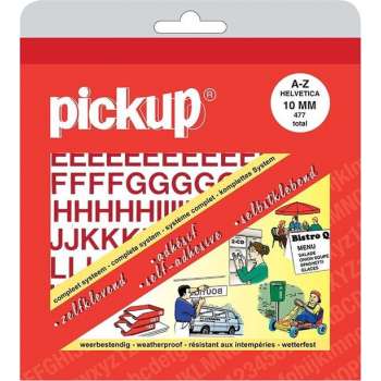 Pickup plakletters boekje helvetica 10mm letters rood