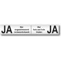 Ja Ja sticker brievenbus - Aluminium zwart - Ja sticker wel reclame - 150 mm x 25 mm x 0,5 mm - Promessa-Design.