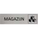 Aluminium Deurbordje Magazijn 165x45mm met tape