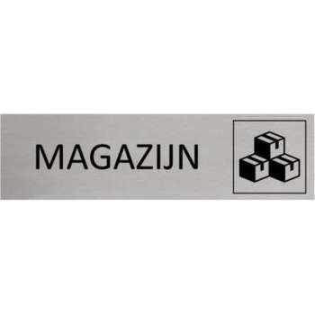 Aluminium Deurbordje Magazijn 165x45mm met tape