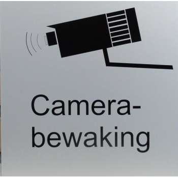 Bord Camera Bewaking bord 20x20 cm Aluminium