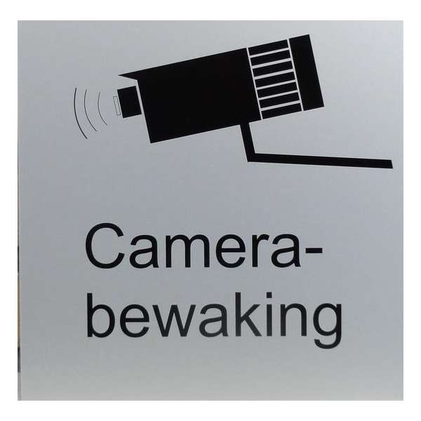 Bord Camera Bewaking bord 20x20 cm Aluminium