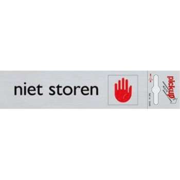 Niet storen deurbordje, alulook, 165 x 44 mm