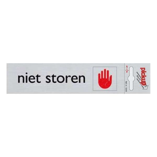 Niet storen deurbordje, alulook, 165 x 44 mm