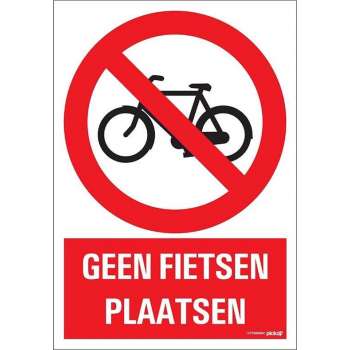 Pickup bord 23x33 cm Combinatie - Geen fietsen plaatsen