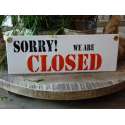 Emaille bord 'Sorry we are closed'