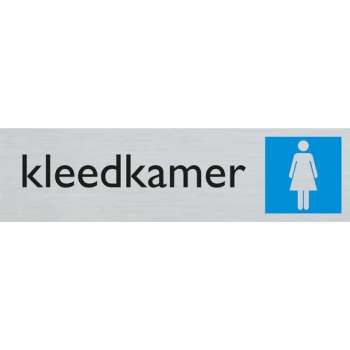 Deurbordje kleedkamer dames, alulook, 165 x 44 mm