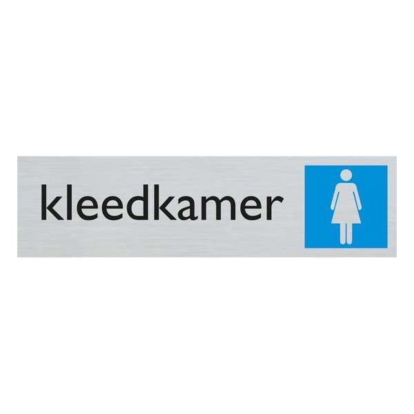 Deurbordje kleedkamer dames, alulook, 165 x 44 mm