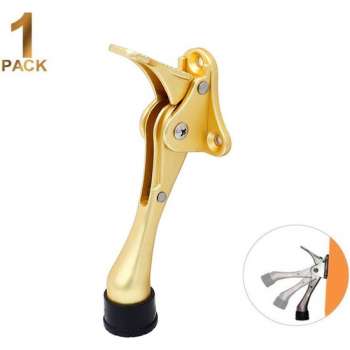 Deurstopper -gold plated- Deurvastzetter - Kick down deurstop binnen buiten - Deurbuffer - Deurhouder open Verstelbaar-