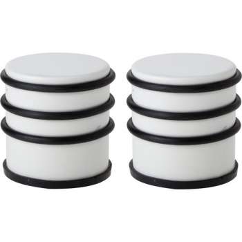 2x stuks deurstoppers rond metaal/rubber 7 cm - Deurstop/deurvastzetter