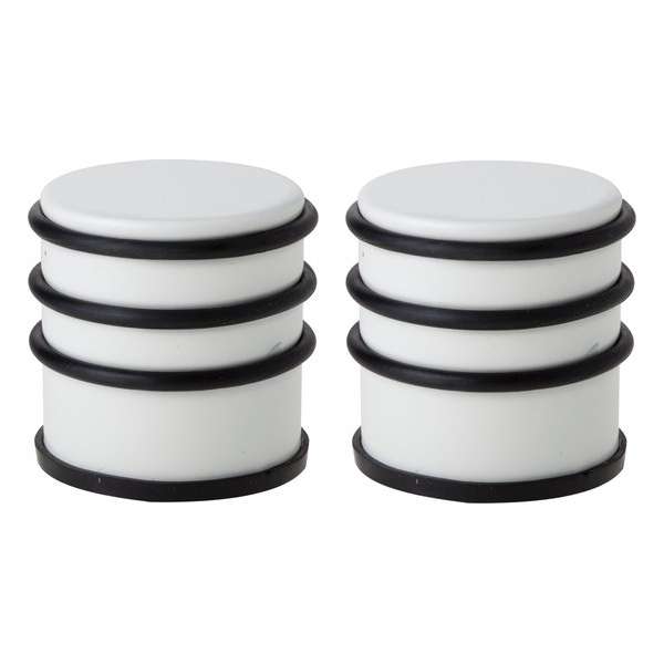 2x stuks deurstoppers rond metaal/rubber 7 cm - Deurstop/deurvastzetter