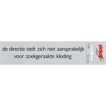 Pickup directie niet aansprakelijk - 165 x 44 mm