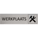 Aluminium Deurbordje Werkplaats 165x45mm met tape