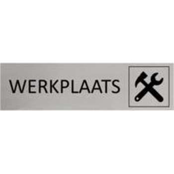 Aluminium Deurbordje Werkplaats 165x45mm met tape