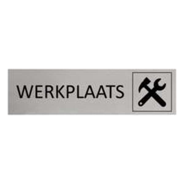 Aluminium Deurbordje Werkplaats 165x45mm met tape