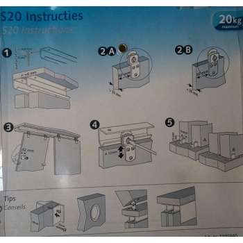Essentials schuifdeurgarnituur s20-n staal verzinkt 20 kg