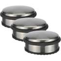 3x stuks deurstoppers rond metaal 10 x 4 cm - Deurstop/deurvastzetter