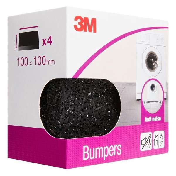 3M antivibratie blokken / schokdempende rubberen bumpers 10x10 cm - 4 stuks