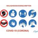 Veiligheidssticker Corona - Covid-19 - richtlijnen - hygiene maatregelen