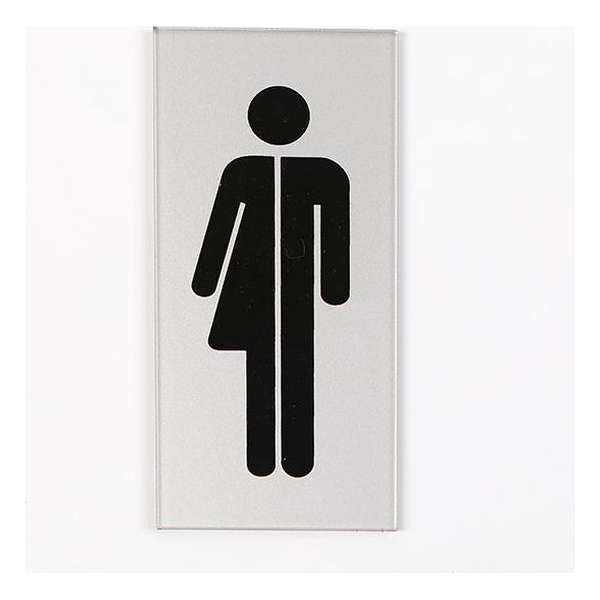 Toilet deurbordje dames heren WC gender neutraal. Acrylaat.