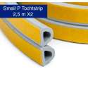 KD | Small P Tochtstrip | 2,5 meter X 2 | Water, vocht en wind werend | Grijs Tochtband