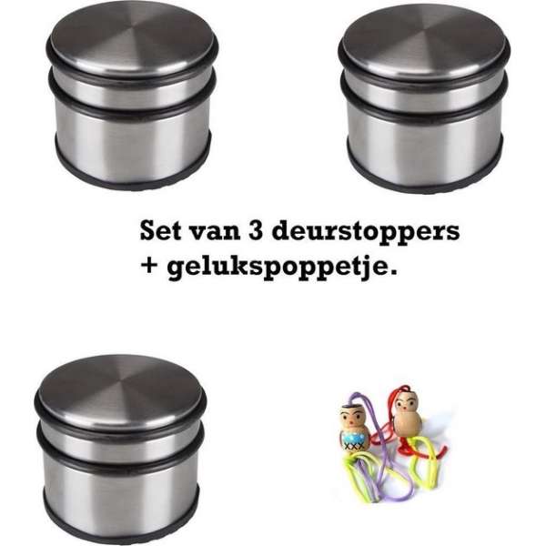 3 x  deurstoppers met gelukspoppetje