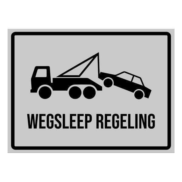 Wegsleep Regeling Bord | Antraciet | Kunststof | 330 x 245mm