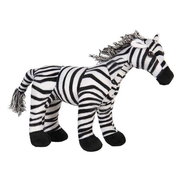 Clayre & Eef Deurstopper Zebra 37*13*30 cm Zwart, Wit Polyester Deurklem Deurwig