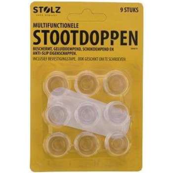 Stootdoppen xl - 9 stuks - incl. bevestigingstape --een diameter van 15 mm en een hoogte van 10 mm