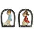 Maddeco - Gietijzeren - toilet - bordjes - boy - girl - set - toiletbordjes - gietijzer