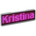 Sertronics LED naamplaatje 9.3x3cm zilveren rand - LED Kleur - Roze