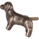 Clayre & Eef Deurknop Hond 5*5 cm Bruin Ijzer Meubelknop