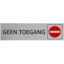 Aluminium Deurbordje Geen toegang 165x45mm met tape