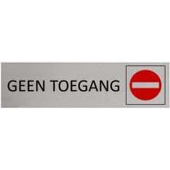 Aluminium Deurbordje Geen toegang 165x45mm met tape