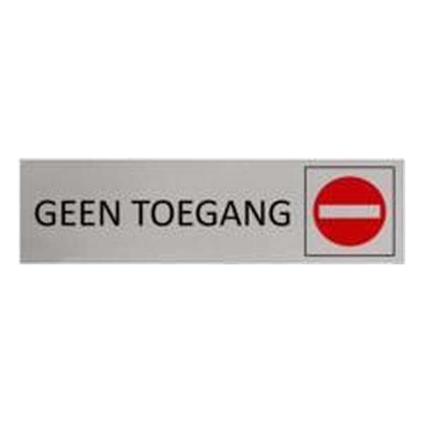 Aluminium Deurbordje Geen toegang 165x45mm met tape