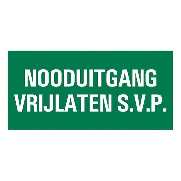 Pickup Vluchtweg - Nooduitgang vrijlaten - conform NEN-EN-ISO 7010 bord 30x15 cm