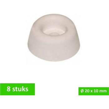 TQ4U stootdop closetbuffer - Ø 20 mm x 10 mm hoog - kunststof - off white - 8 STUKS