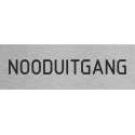 Deurbordje - nooduitgang bord - bordje - nooduitgang - rechthoekig met RVS look