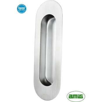 AMIG Schuifdeurkom 150x50mm – gebosteld RVS 304 – ovaal blind – schuifdeurbeslag – schuifdeursysteem – loftdeur