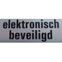 Aluminium deurbordje tekst: electronisch beveiligd Zelfklevend | 130x50x0,5 mm | deur bordje electronisch beveiligd