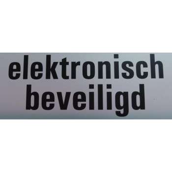 Aluminium deurbordje tekst: electronisch beveiligd Zelfklevend | 130x50x0,5 mm | deur bordje electronisch beveiligd