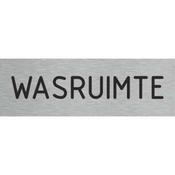 Deurbordje - wasruimte bord - bordje - wasruimte - rechthoekig met RVS look