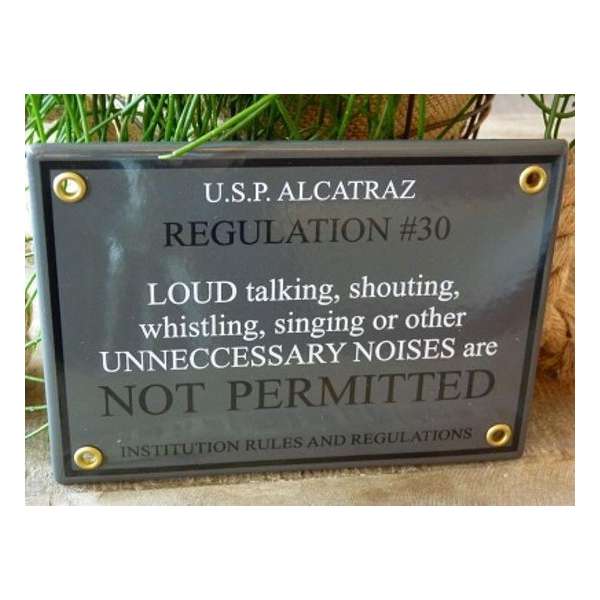 Emaille bord 'U.S.P. Alcatraz'