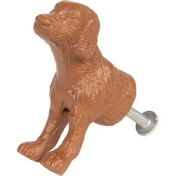 Clayre & Eef Deurknop Hond 5*4 cm Bruin Aluminium Meubelknop