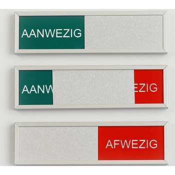 Schuifbordje aanwezig - afwezig De-Luxe Aluminium - 28 mm x 100 mm x 5 mm - Bevestiging 3M plakstrip - Promessa-Design.