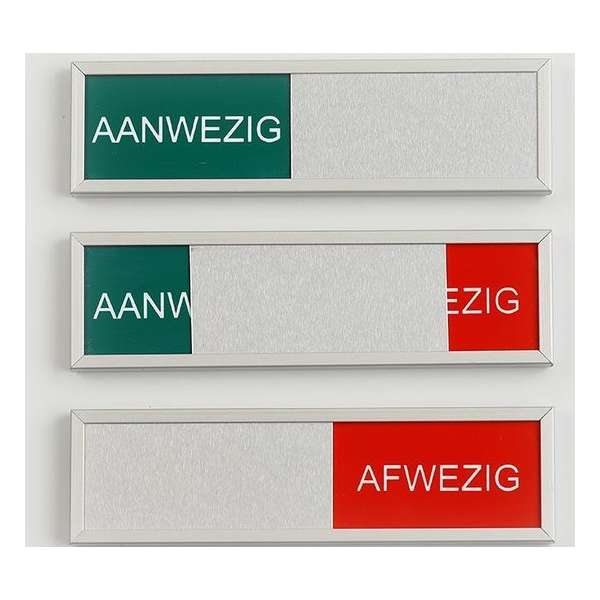 Schuifbordje aanwezig - afwezig De-Luxe Aluminium - 28 mm x 100 mm x 5 mm - Bevestiging 3M plakstrip - Promessa-Design.